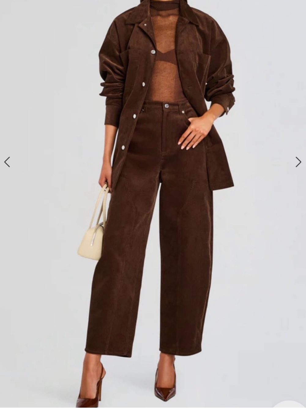 SER.O.YA Brown Corduroy April Shacket